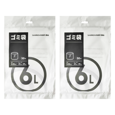 SHIMOYAMA 抽取式加厚款平口垃圾袋/廚餘袋, 6L, 30個, 2袋