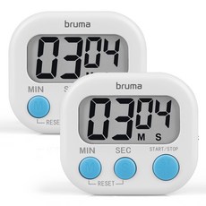 브루마 디지털 주방 타이머 BT-118, 2개, 화이트