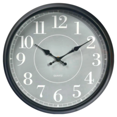 TRENY 經典靜音掛鐘 30x30x4cm 高透光玻璃, 黑色