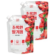 초록원 딸기잼 파우치형, 1kg, 2개