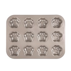 Hanomad 貓咪肉球瑪德蓮烤盤 12孔 金色