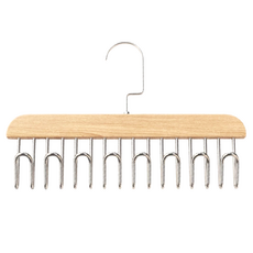 小麥購物 實木吊衣架 8鉤 28 x 16 x 1.2cm 120g 5個, 原木色, 1組