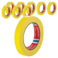 iQIHAN 칼라 마스킹 종이테이프 15mm x 15m, 옐로우, 9개