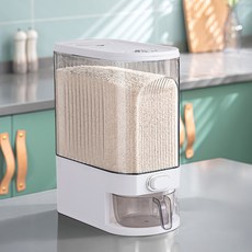 Leto 一觸式密封型計量米桶 10kg, 1個, 白色