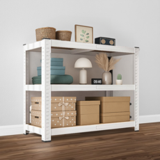 Nuriatti 改良型組裝式鐵製無螺絲角架, 3層, 純白