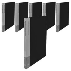 Alpha mall 彩色透明A3文件夾 20, 黑色, 6個