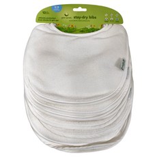 三層吸水/防水口水巾圍兜 10件, 1組, 純白色