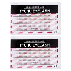 y-chu 頂級下睫毛局部假睫毛 5mm 40p + 2款 x 80p 套組 C-1-1, 黑色, 2個