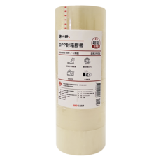 包大師 超黏高用量OPP封箱膠帶 48mm x 90M/6捲裝, 6捲