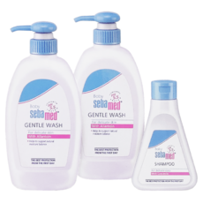 sebamed 施巴 嬰兒舒敏浴露 400ml x2 + 嬰幼兒洗髮乳 150ml, 1組