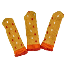 毛線椅腳套 NS 16入, 11cm, 小點點橘白, 1包
