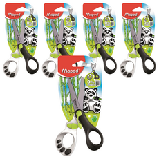 Maped 熊貓舒適省力剪，幼兒適用，人體工學設計，自動開合，可愛造型, 顏色隨機, 5支