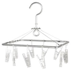 Axis 艾克思 輕鋁合金無印風曬衣架10夾 台灣製, 1個, 銀色