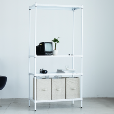 AMOS 亞摩斯 沖孔置物架 WBW002WH, 白色, 4層