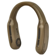 ADAMOUTDOOR 掛脖風扇 360°強力送風 輕量設計 LCD顯示 USB Type-C充電, ADFN-NF300, 沙色