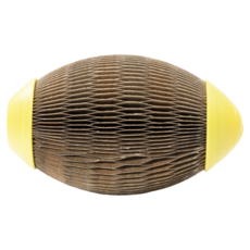 EEToys 璦寶 耐磨耐抓瓦楞紙貓玩具, 貓抓橢圓球 黃色, 1個