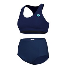 VENDIS 女款 Brit Bra Top F702 + Simple High 內褲 F805 比基尼上下裝套組, 海軍藍(上衣), 海軍藍(內褲)