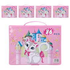 JAR 嚴選 水彩畫筆86件套裝禮盒, 粉色, 5盒