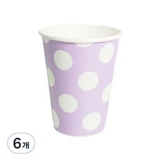 Partypia 圓點紫丁香紙杯, 6入, 6個