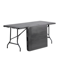 AMOS 亞摩斯 手提折疊式木紋戶外餐桌 DCN006GY 180 x 76 x 74cm, 灰色