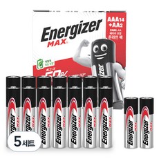 Energizer 勁量 Max 鹼性電池 AAA 14入 + AA 2入, 5套