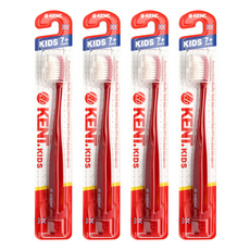 켄트 키즈 초극세모 칫솔, 레드, 1개입, 4개
