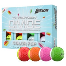 스릭슨 큐스타 6 디바이드 컬러팝 골프공 3피스 4종 T6_26220, WHITE + LIME GREEN, YELLOW + RED, WHITE + PINK, YELLOW + ORANGE, 1세트 WHITE + LIME GREEN, YELLOW + RED, WHITE + PINK, YELLOW + ORANGE, 1세트