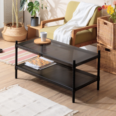 AMOS 鐵力士收納茶几桌, 黑色