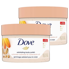 Dove 多芬身體磨砂膏 燕麥 + 金盞花, 細緻磨砂粒子 溫和清潔老廢角質, 298g, 2罐