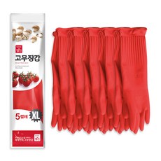 Home Edition MJ 食品用橡膠手套 雙手 5雙, 特大(XL), 紅色, 1套