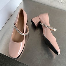 方塊水鑽繫帶瑪莉珍跟鞋 5cm