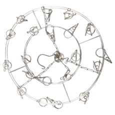 防風不鏽鋼曬衣夾曬襪架 28夾, 圓形, 1個