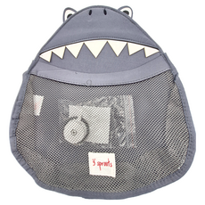 3 sprouts 浴室透氣玩具收納袋 強力防滑吸盤, 鯊魚