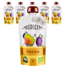 루돌프 유기농 과일퓨레, 배+푸룬 혼합맛, 6개, 110g