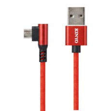 KINYO 90彎頭布編織線 USB-B14, 2m, 紅色, 1條