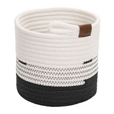 Kela Hedda編織收納籃 棉聚酯纖維, 1個, 白色 + 黑色