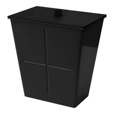 Hachiman Kasei 八幡化成 仿壁磚垃圾桶 3L PP塑料 帶蓋, 極致黑, 1個