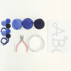Mellowstory Stationery 針織字母 DIY 幸福的家 圖案 + 藍莓組合, 1套, 海洋藍, 海軍藍, 午夜藍
