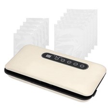 VISKA My Kitchen真空包裝機 象牙白 VK-F001S+塑膠袋 2種*5入組, VK-F001S