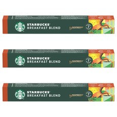 스타벅스 by 네스프레소 브렉퍼스트 블렌드 캡슐커피, 5.6g, 10개입, 3개