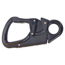 ISC 三段式HOOK鉤環 陽極氧化材質 英國產, 閘口寬度 22mm 下方圓孔直徑 20mm, 全黑, 1個