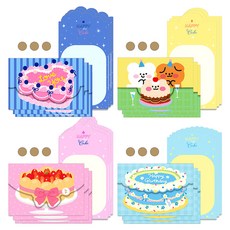 마음담아 미니 케이크 카드, 혼합색상, 12개