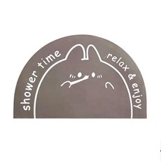 刷牙兔兔防滑吸水地墊 (咖綠色) 100%聚酯纖維, 45 x 65cm, 1個