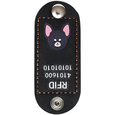 뽀시래기 강아지 동물등록 RFID 외장인식칩 가죽형 인식표, 7, 1개