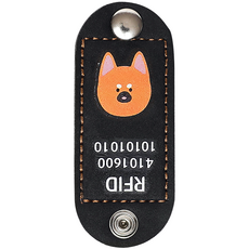 뽀시래기 강아지 동물등록 RFID 외장인식칩 가죽형 인식표, 24, 1개