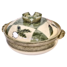 SAJI 佐治陶器 9號深型砂鍋 市松 3.4L 陶瓷材質 日本產, 28cm, 1個