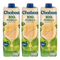 CHABAA 啜吧 100% 柚子佐葡萄果汁, 1L, 3瓶