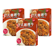 聯夏 日式咖哩牛, 15種秘制辛香料 慢炒洋蔥的濃醇甘甜, 200g, 3盒