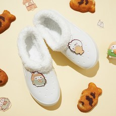 ABLE FACTORY 鯛魚燒Molang學生用冬季毛絨室內拖鞋