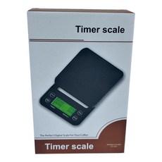 手沖咖啡電子秤, 3000g/0.1g, ABS材質, 3kg, CAES0018, 黑色
